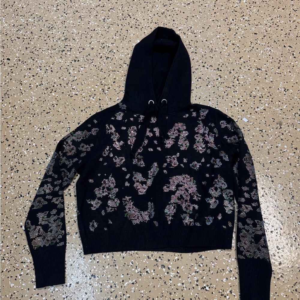 Zara Black Floral Hoodie